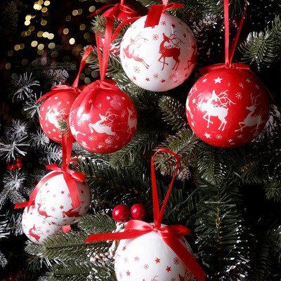 1PCS Коледна елха Декор Топка Baubles Орнамент Коледно дърво Играчки Висяща топка Снежни човеци Домашно парти Орнамент Подарък за Нова година
