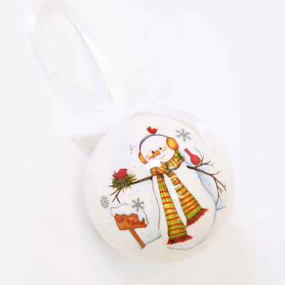 1Gb Ziemassvētku eglīšu dekoru bumbiņu rotājumi Ziemassvētku eglīšu rotaļlietas piekārtiem bumbu sniegavīriem mājas ballītes rotājums Jaungada dāvana
