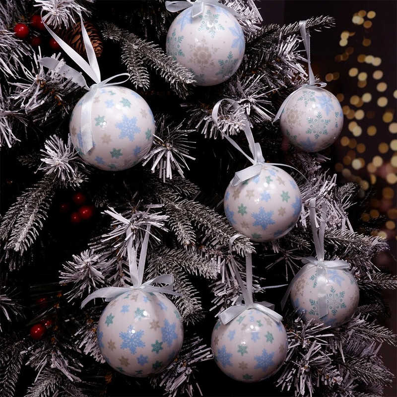 1Gb Ziemassvētku eglīšu dekoru bumbiņu rotājumi Ziemassvētku eglīšu rotaļlietas piekārtiem bumbu sniegavīriem mājas ballītes rotājums Jaungada dāvana