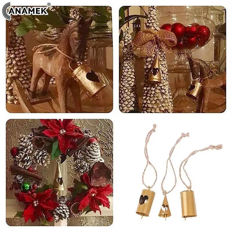 1 ks rustikálny vintage zvonček s jasným zvukom, zvončeky proti strate, mini zvončeky, remeslá na vianočnú záhradnú párty so zvieratami, farmu