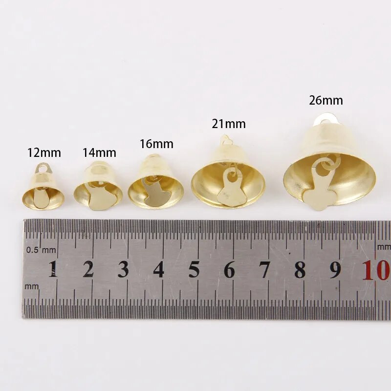 12/14/16/21/26 mm zlatno željezno vakuumsko božićno otvoreno zvono, privjesak, ručno rađeni dodaci za DIY rukotvorine