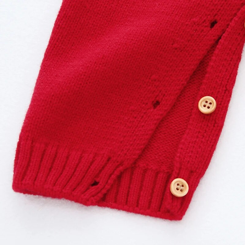 Veleprodajni visokokvalitetni pleteni akrilni kombinezon dugih rukava za djevojčice za 0-18 m. Kombinezon za dojenčad Bodi za spavanje.