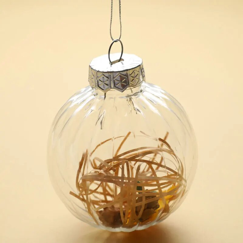 Prozirna plastična kuglica za božićni ukras, prozirna plastična viseća kuglica, blagdanski ukrasni poklon