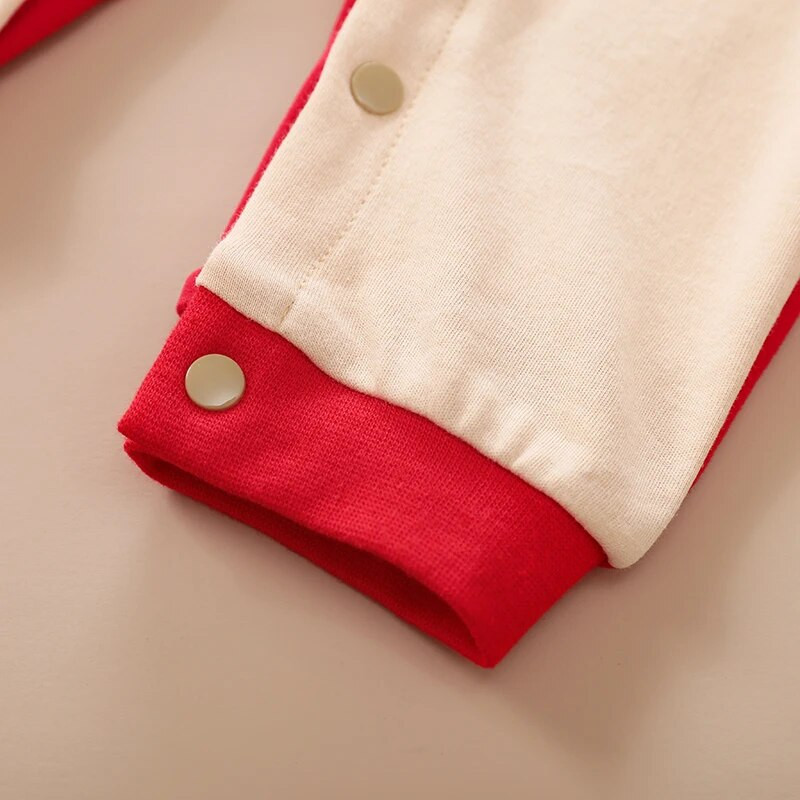 Ziemassvētku apģērbi zīdaiņiem Pavasara un rudens multfilma ar aļņu izšuvumu 3D dizains ar garām piedurknēm kokvilnas zēnu un meiteņu bodijs