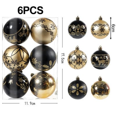 Visiškai nauji Kalėdų rutuliai, kabantys dekoro vakarėlis Rožinės raudonos eglutės dekoracijos 6 vnt.