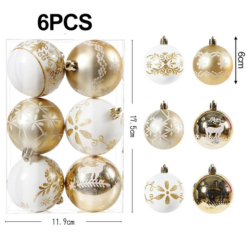 Visiškai nauji Kalėdų rutuliai, kabantys dekoro vakarėlis Rožinės raudonos eglutės dekoracijos 6 vnt.