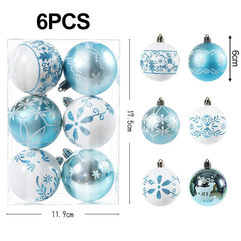 Visiškai nauji Kalėdų rutuliai, kabantys dekoro vakarėlis Rožinės raudonos eglutės dekoracijos 6 vnt.