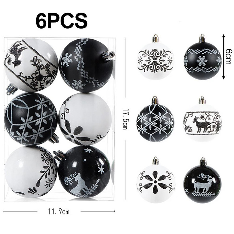 Visiškai nauji Kalėdų rutuliai, kabantys dekoro vakarėlis Rožinės raudonos eglutės dekoracijos 6 vnt.