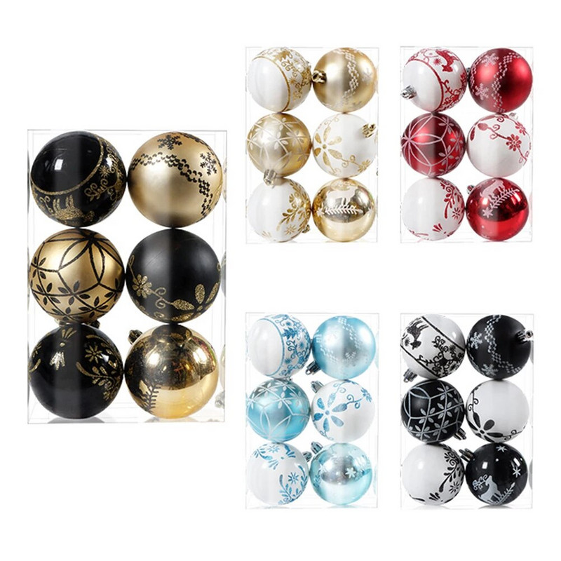 Visiškai nauji Kalėdų rutuliai, kabantys dekoro vakarėlis Rožinės raudonos eglutės dekoracijos 6 vnt.