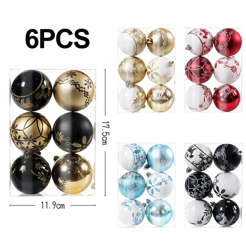 Visiškai nauji Kalėdų rutuliai, kabantys dekoro vakarėlis Rožinės raudonos eglutės dekoracijos 6 vnt.