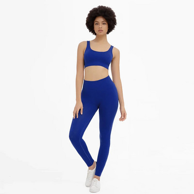 2-dijelni bešavni fitnes ženski odijelo za jogu Push up odjeća za teretanu Sportski set za vježbanje Podstavljeni sportski grudnjak Tajice s visokim strukom Sportska odjeća