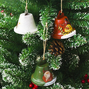 Πρωτοτυπία ζωγραφισμένη χριστουγεννιάτικη διακόσμηση με καμπάνα Εξαιρετικό σιδερένιο στολίδι Κρεμαστό κρεμαστό χριστουγεννιάτικο πάρτι Δώρα διακόσμησης σπιτιού