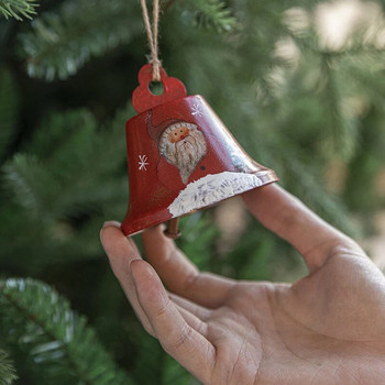 Πρωτοτυπία ζωγραφισμένη χριστουγεννιάτικη διακόσμηση με καμπάνα Εξαιρετικό σιδερένιο στολίδι Κρεμαστό κρεμαστό χριστουγεννιάτικο πάρτι Δώρα διακόσμησης σπιτιού