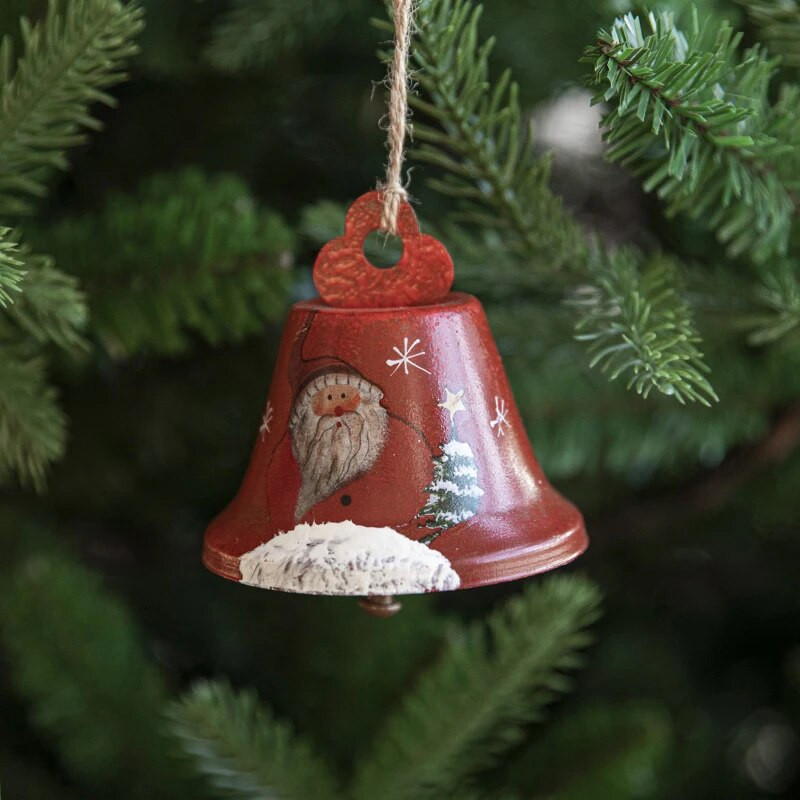 Naujovė nudažytas Kalėdų varpo eglutės papuošimas Išskirtinis geležies meno ornamentas Kalėdų vakarėlis pakabinamas pakabukas namų dekoravimo dovanos
