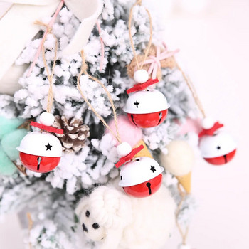 6 бр. Коледни метални звънчета, червени бели висулки за коледно дърво, орнаменти, подарък за коледни декорации, новогодишно парти, детски играчки