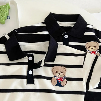 Есенни бебешки дрехи Гащеризони с корейски райета за момичета Момчета Сладко мече Гащеризон за новородени Бебешки бодита Свободно облекло за малко дете