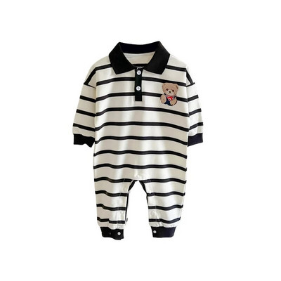 Jesenska odjeća za bebe Kombinezoni s korejskim prugama za djevojčice i dječake Slatki medo Hlače za novorođenče Bodi za dojenčad Široka odjeća za malu djecu