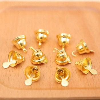 (10 бр./опаковка) Малки мини звънчета Златни Сребърни Метални сватбени коледни аксесоари за украса За занаяти Ръчна работа Направи си сам