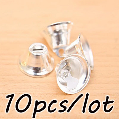 (10vnt./pak.) Maži mini skambučiai auksiniai sidabriniai metaliniai vestuviniai kalėdiniai papuošimai priedai rankdarbiams, pasidaryk pats