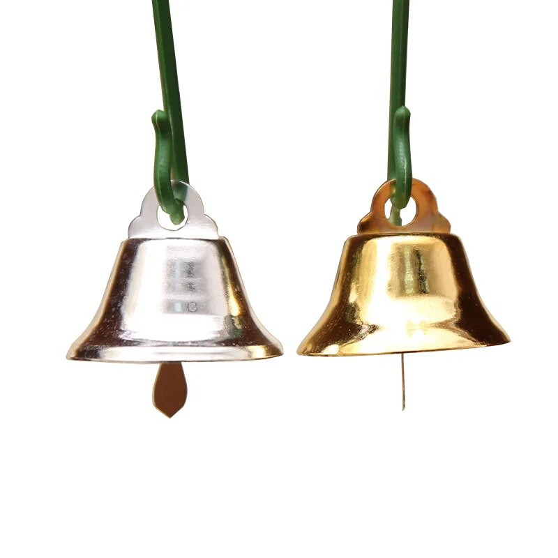 (10vnt./pak.) Maži mini skambučiai auksiniai sidabriniai metaliniai vestuviniai kalėdiniai papuošimai priedai rankdarbiams, pasidaryk pats