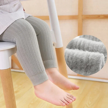 Зимни чорапогащи и клинове за бебета за момичета Горещи чорапогащи с оребрени чорапи за малко дете, момиче, памучни топли чорапогащи, плътни тесни, есенен стил 0-6T