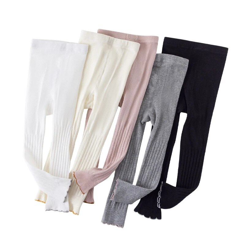 Novo 2023. Tajice za djevojčice S volanima Proljeće Jesen Dječje Hlače na pruge Elastični struk Pamučne tajice Hlače za pletenje