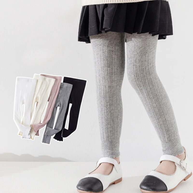 Novo 2023. Tajice za djevojčice S volanima Proljeće Jesen Dječje Hlače na pruge Elastični struk Pamučne tajice Hlače za pletenje