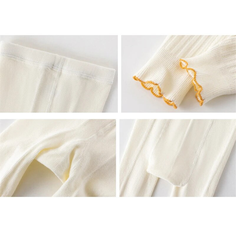 Novo 2023. Tajice za djevojčice S volanima Proljeće Jesen Dječje Hlače na pruge Elastični struk Pamučne tajice Hlače za pletenje