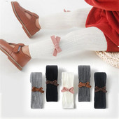 Slatke dječje tajice s mašnom za djevojčice Pamuk, dojenčad, mala djeca, novorođeni dječaci, jednobojne čarape, dječje 0-5T, rebraste zimske najlonke