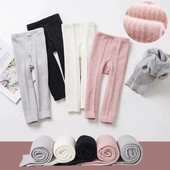 Tople tajice od flisa za djevojčice Zimske tajice za djevojčice Rebraste hlače za malu djecu Čarape Jesenske najlonke Dječja odjeća 0-6 godina