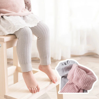 Топли поларени чорапогащи за момичета Зимни клинове за момичета Оребрени детски панталони Чорапи Есенни чорапогащници 0-6 години Детски дрехи