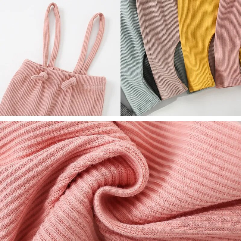 Naujagimio antblauzdžiai kelnės Tvirtas elastingumas briaunoti PP korėjietiški rūbai 0-3 metų berniukui mergaitei mielas kombinezonas kelnės kelnės