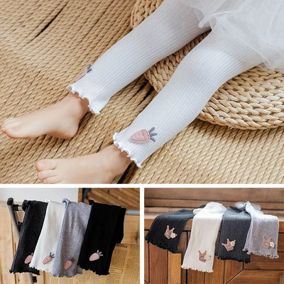 Tavaszi őszi Lányok Leggings Baby Girls Candy Color Girls Leggins Elasztikus Gyermek nadrágok Baba Bordás Leggings Ruházat