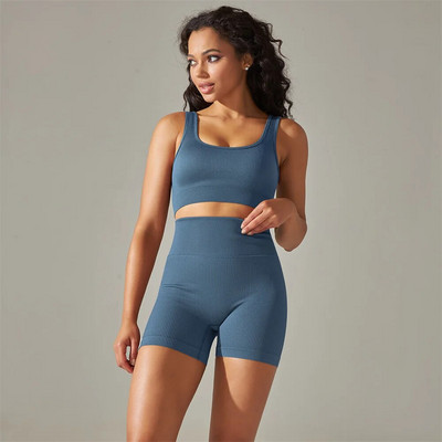 Para Praia 2PCS Ženski bešavni set za jogu Komplet za teretanu Seksi grudnjak Sportske kratke hlače Odjeća za vježbanje Odjeća za trčanje Odjeća za teretanu Sportsko odijelo