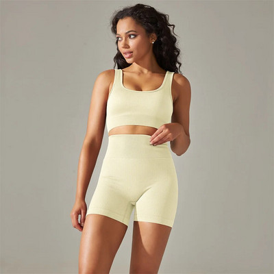 Para Praia 2PCS Ženski bešavni set za jogu Komplet za teretanu Seksi grudnjak Sportske kratke hlače Odjeća za vježbanje Odjeća za trčanje Odjeća za teretanu Sportsko odijelo