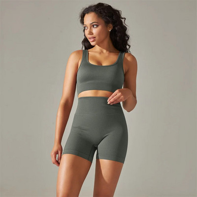 Para Praia 2PCS Ženski bešavni set za jogu Komplet za teretanu Seksi grudnjak Sportske kratke hlače Odjeća za vježbanje Odjeća za trčanje Odjeća za teretanu Sportsko odijelo