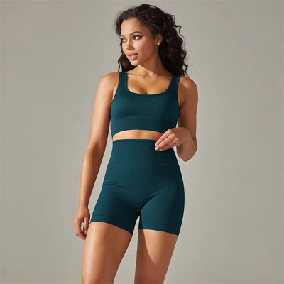 Para Praia 2PCS Ženski bešavni set za jogu Komplet za teretanu Seksi grudnjak Sportske kratke hlače Odjeća za vježbanje Odjeća za trčanje Odjeća za teretanu Sportsko odijelo