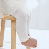 Újszülött bébi harisnyanadrág nyári hálós fodros pamut baba lány harisnya tömör kisgyermek csecsemő táncos harisnya 0-6 éves korig tavaszi PP nadrág