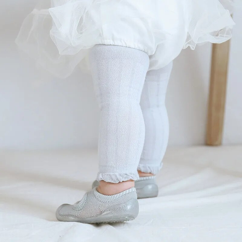 Újszülött bébi harisnyanadrág nyári hálós fodros pamut baba lány harisnya tömör kisgyermek csecsemő táncos harisnya 0-6 éves korig tavaszi PP nadrág