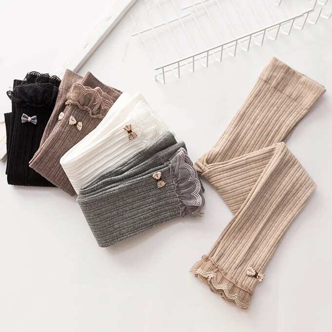Tajice za djevojčice Odjeća za putovanja na otvorenom Hlače za djevojčice Studentska ležerna odjeća Čipkana mašna s volanima Pletene tajice za djecu Hlače
