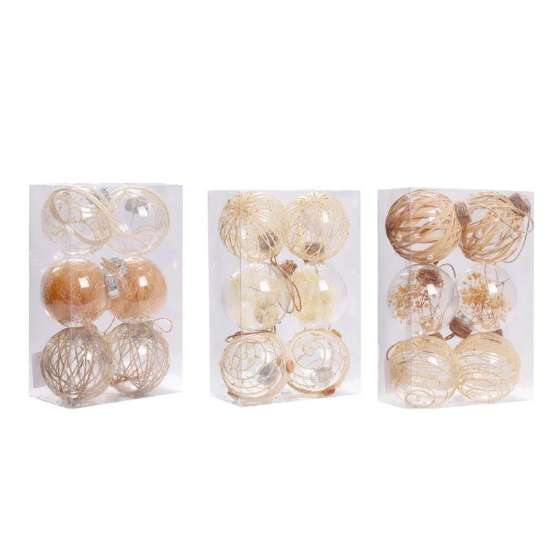 6gab 8cm Ziemassvētku bumba Ziemassvētku eglītes rotājums Mājas Ziemassvētku piekarināmais kulons Jaungada ballītes noformējuma dāvana Navidad 2024