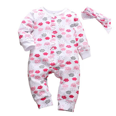 Kevad-sügis vastsündinu tüdrukute riidekomplekt Moodne Leopard Romper + peapael imiku pikkade varrukatega kombinesoon, 2 tk väikelaste riided