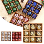 9PCS Božićna kuglica od 8 cm Novogodišnja Navidad privjesak Ukrasi za božićno drvce Noel Navidad Božićna rasprodaja kućnog dekora