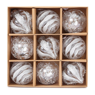 9PCS Božićna kuglica od 8 cm Novogodišnja Navidad privjesak Ukrasi za božićno drvce Noel Navidad Božićna rasprodaja kućnog dekora