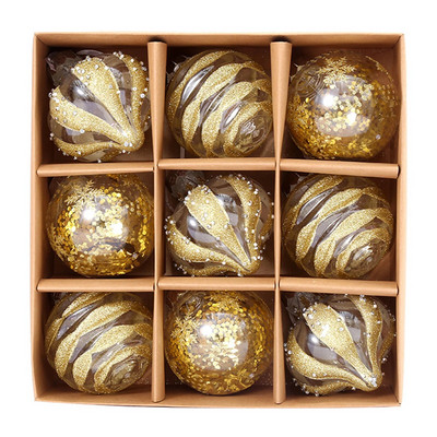 9PCS Božićna kuglica od 8 cm Novogodišnja Navidad privjesak Ukrasi za božićno drvce Noel Navidad Božićna rasprodaja kućnog dekora