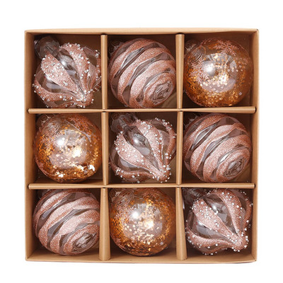 9PCS Božićna kuglica od 8 cm Novogodišnja Navidad privjesak Ukrasi za božićno drvce Noel Navidad Božićna rasprodaja kućnog dekora