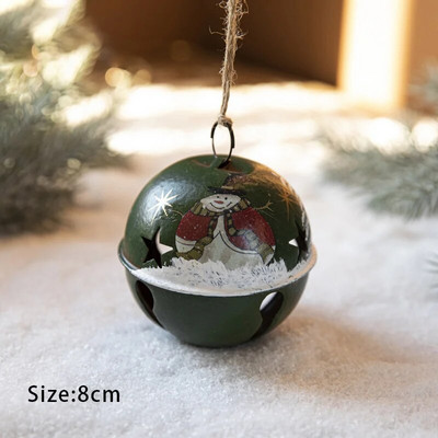 Sarkani zaļi balti zvani dzelzs Ziemassvētku eglītes radošie rotājumi kulonu materiāli amatniecības Ziemassvētku rotājumu festivāla saģērbšanas piederumi