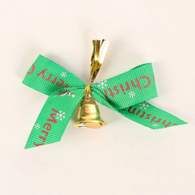 Božićna mašna sa zvončićima od 10 komada. Božićna mini crveno-zelena mašna. Poklon ukras. Božićno drvce. Viseći dekor. Blagdanska dekoracija.