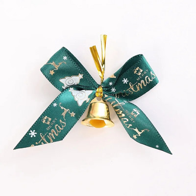 Božićna mašna sa zvončićima od 10 komada. Božićna mini crveno-zelena mašna. Poklon ukras. Božićno drvce. Viseći dekor. Blagdanska dekoracija.