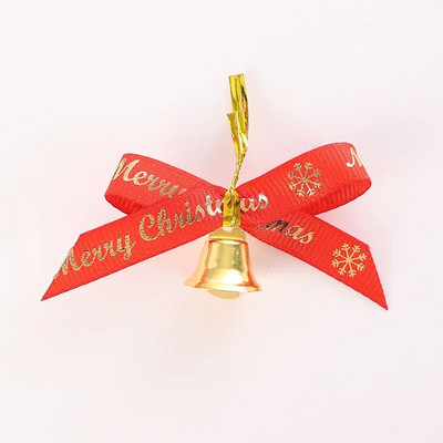 Božićna mašna sa zvončićima od 10 komada. Božićna mini crveno-zelena mašna. Poklon ukras. Božićno drvce. Viseći dekor. Blagdanska dekoracija.